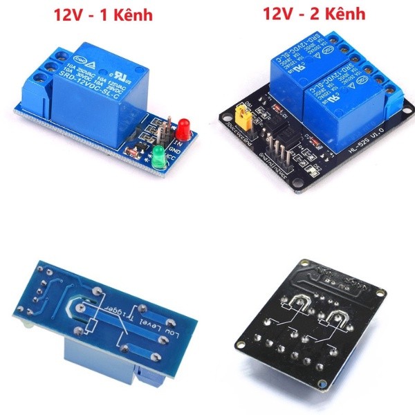 Module Relay 5VDC 12VDC 1 Kênh 2 Kênh - Mạch Relay 5V 12V 1 kênh 2 Kênh, Rơ Le 5V 12V (Có Opto bảo V