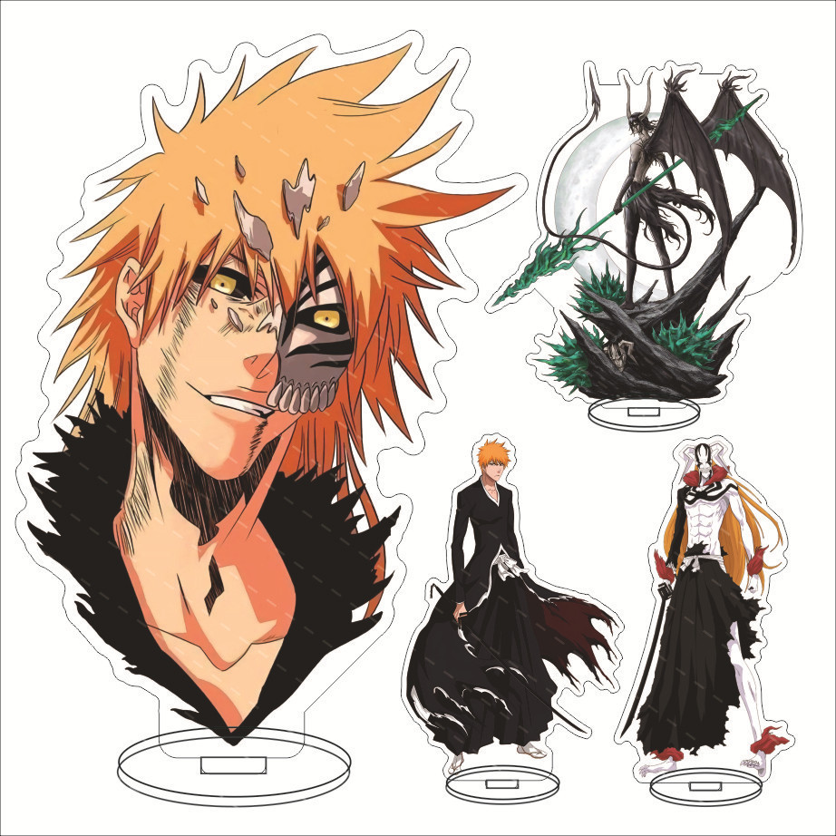 Anime BLEACH Acrylic Stand Manga Figures Kurosaki Ichigo Miniatures Figurines Garage Kits Model Toys