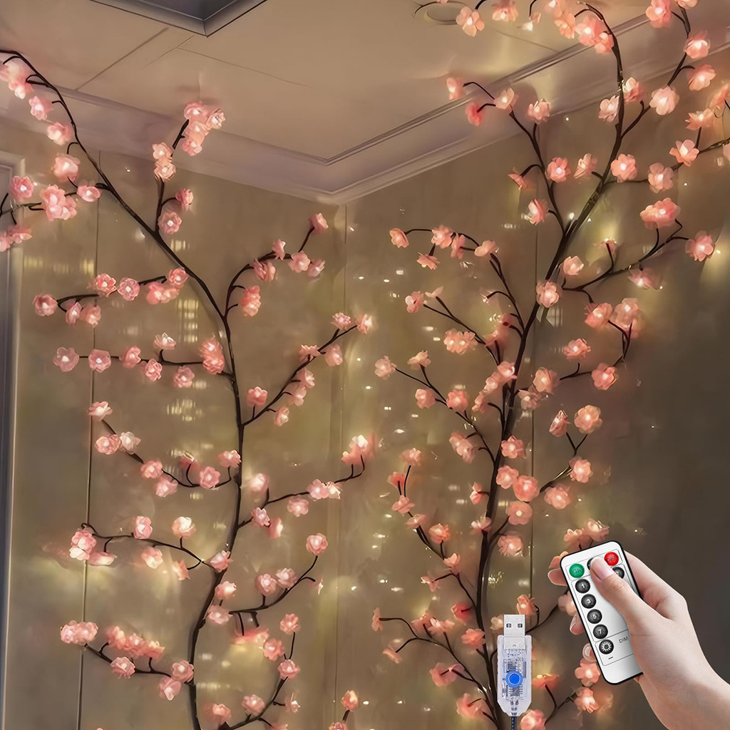 Led Tree Branch Cherry Blossom Lights Cherry Blossom Tree Light với điều khiển từ xa DIY Willow Vine