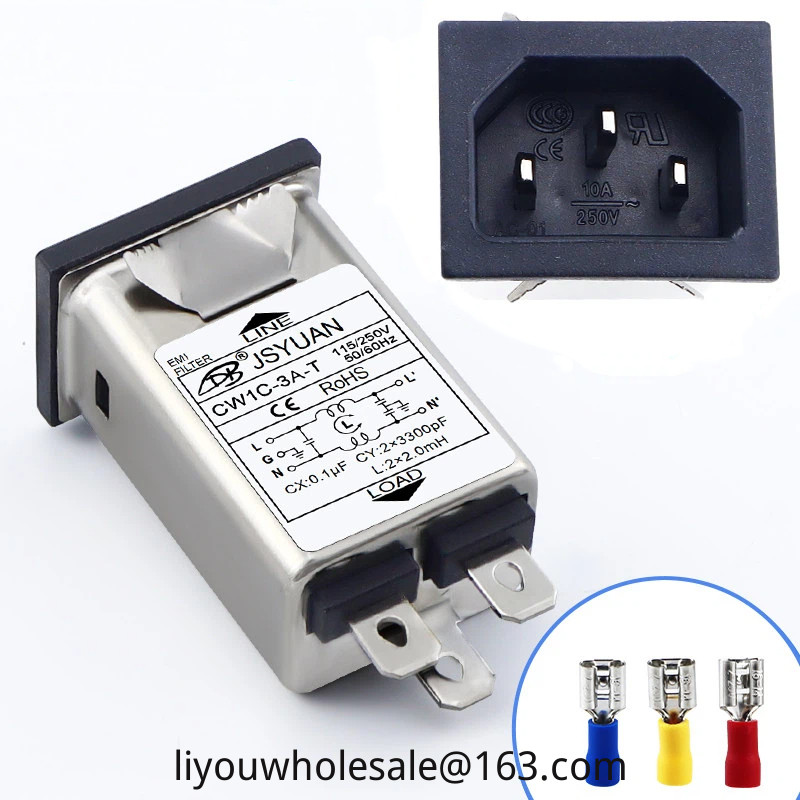 CW2A-10A-T CW2B CW2C-10A-T Ổ cắm cầu chì kép Công tắc bộ lọc nguồn 220V CW1D