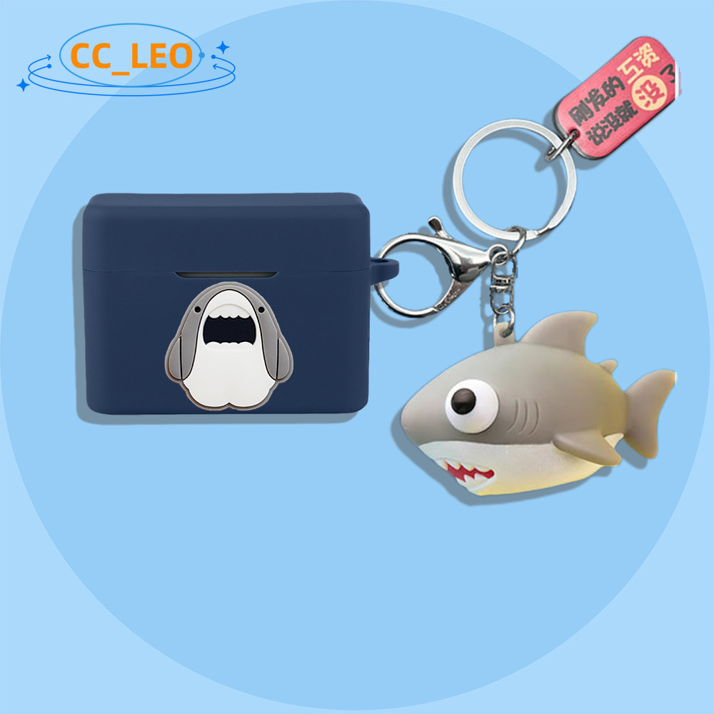 for MOONDROP GOLDEN AGES 1979 Case Silicone Soft Case Cute Shark Cartoon Astronaut Keychain Pendant 