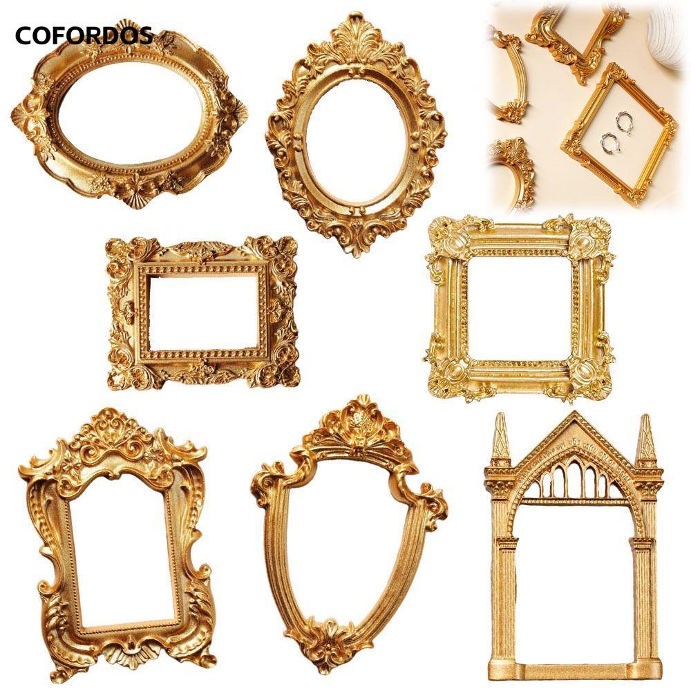 COFORDOS DIY Shadow Box Frame, DIY Mini Photo Frames, Creative Gold Wedding Photo Display Frame Quà 