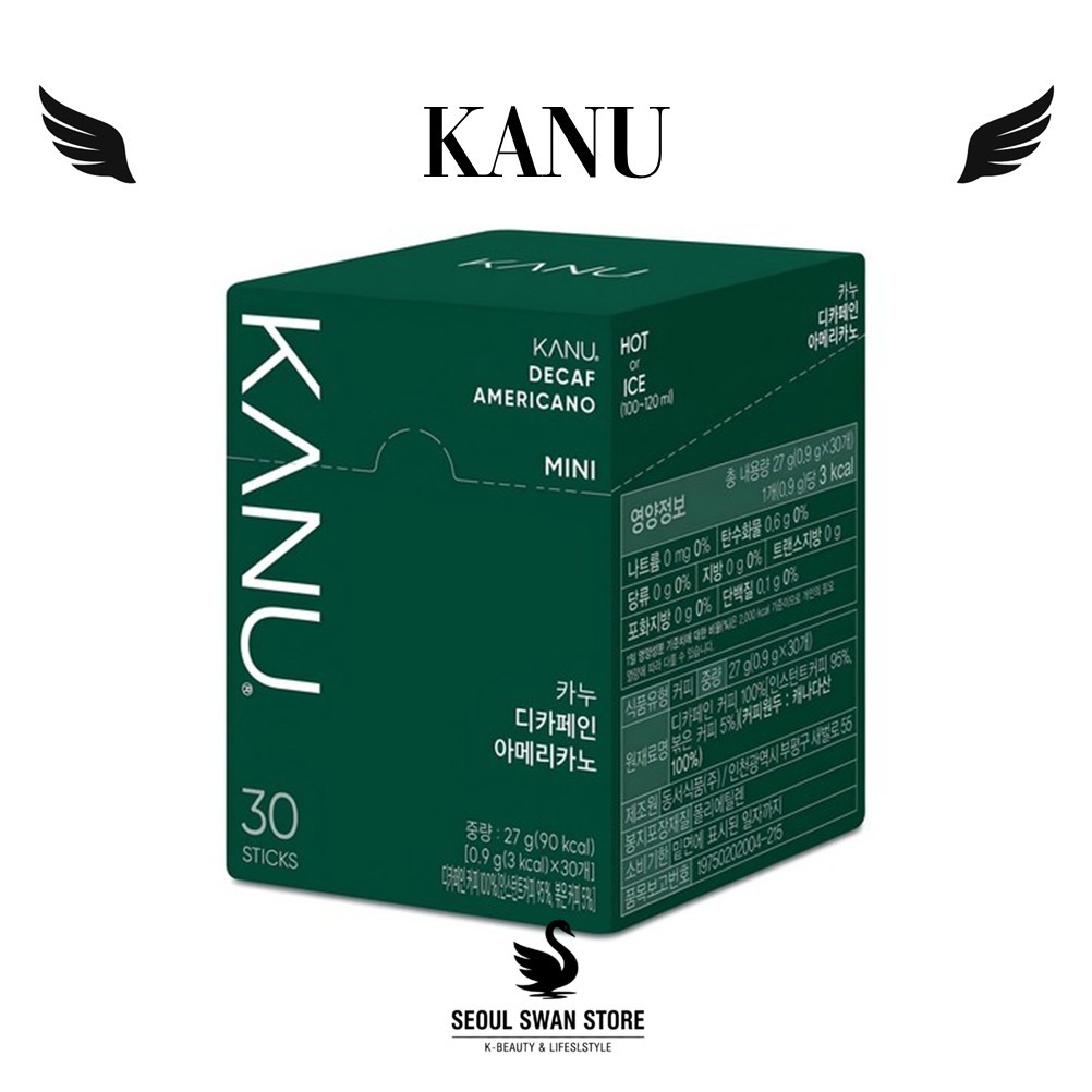 [Kanu Mini Decaf Americano Stick Coffee Mix 30 Sticks [NOBOX]] | Gói cà phê không cồn, Cà phê hòa ta