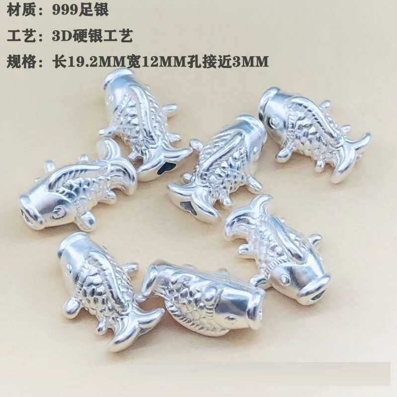 Vòng tay bạc handmade cá chép koi từ bạc nguyên chất 999 - Phụ kiện DIY trang sức