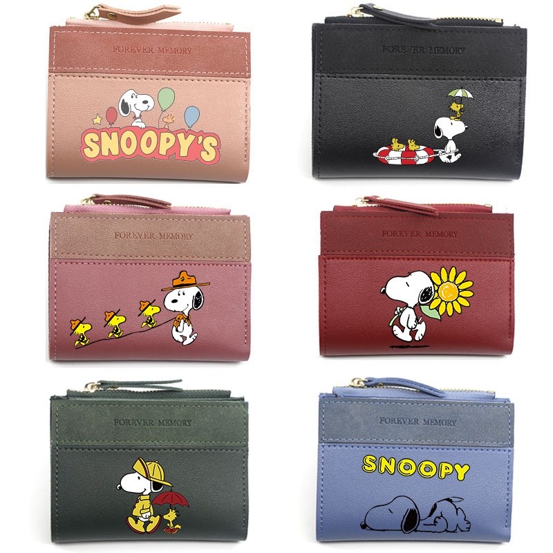 MB8 Snoopy Ví Nữ Đựng Thẻ Ví Nam Ví Đựng Tiền Xu Ví Dễ Thương Ví Ngắn