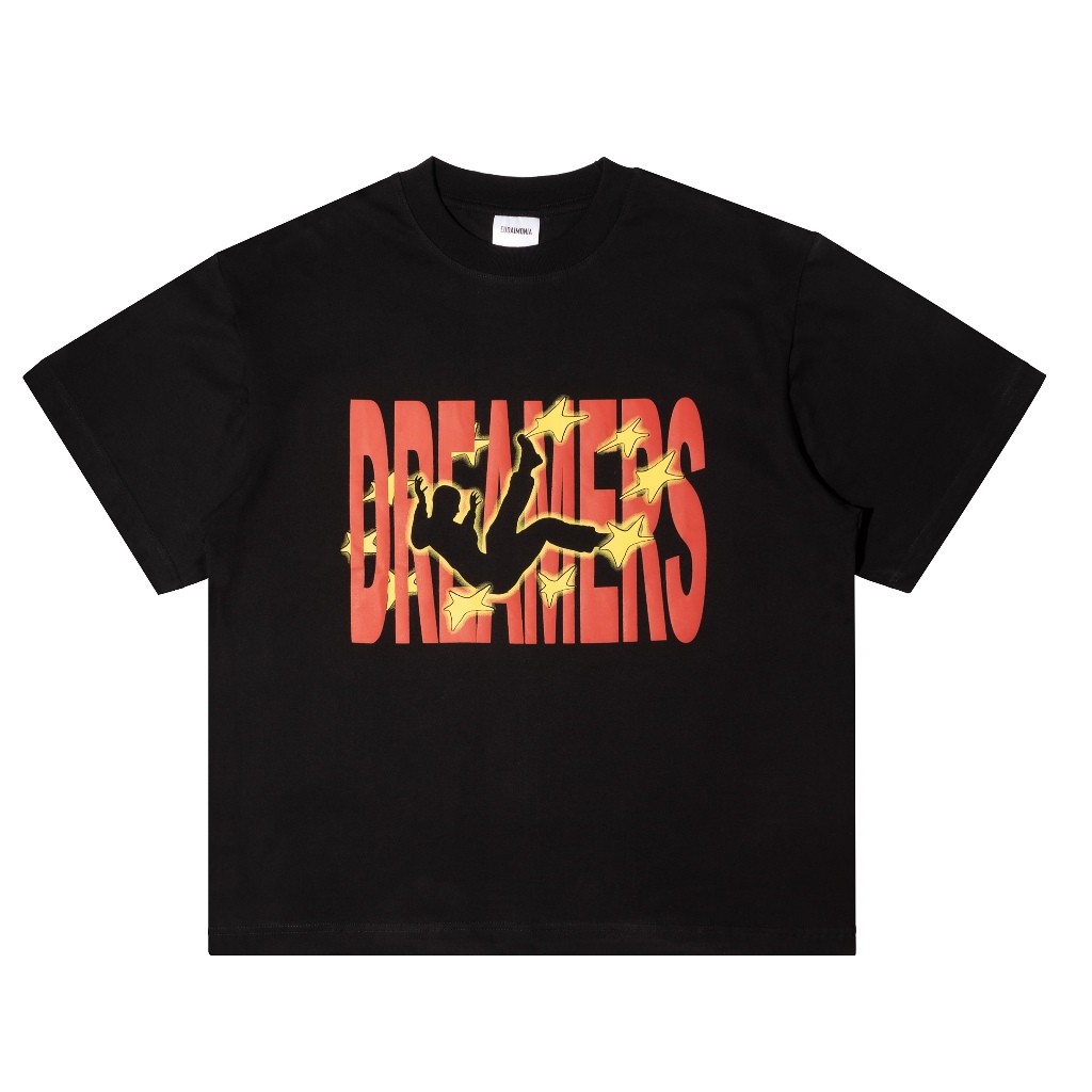 Eudaimonia Dreamers Black Boxy Oversized T Shirt