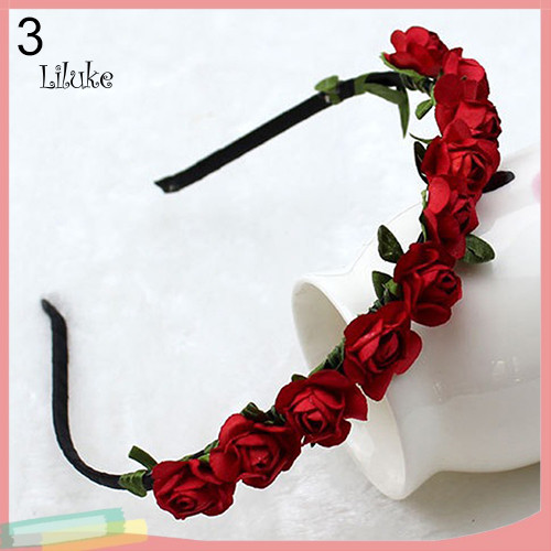LK Hoa Hồng Vương Miện Lễ Hội Băng Đô Cưới Vòng Hoa Băng Đô Quấn Tóc Phụ Kiện
