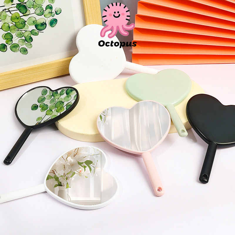 🍄Oct🍄Gương cầm tay mini hình trái tim tiện lợi