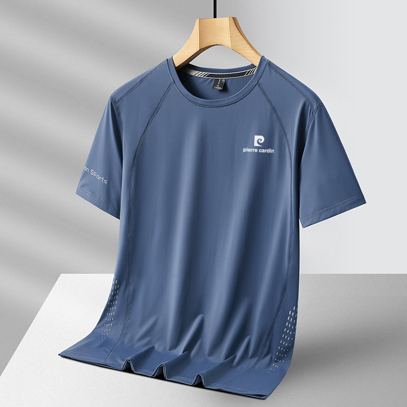 Chính Hãng Pierre Cardin Pierre Cardin Pierre Cardin Áo Thun Ngắn Tay Nam Mùa Hè Rời Haze Xanh Nhanh