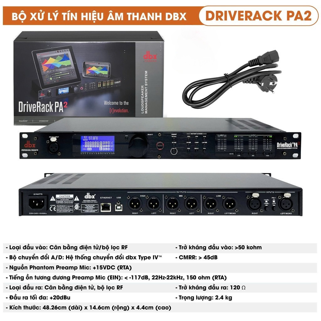 Cốt số cross DBX DriveRack PA2 - phần mềm dễ chỉnh, lọc âm, chỉnh âm chi tiết - Gia Khang audio