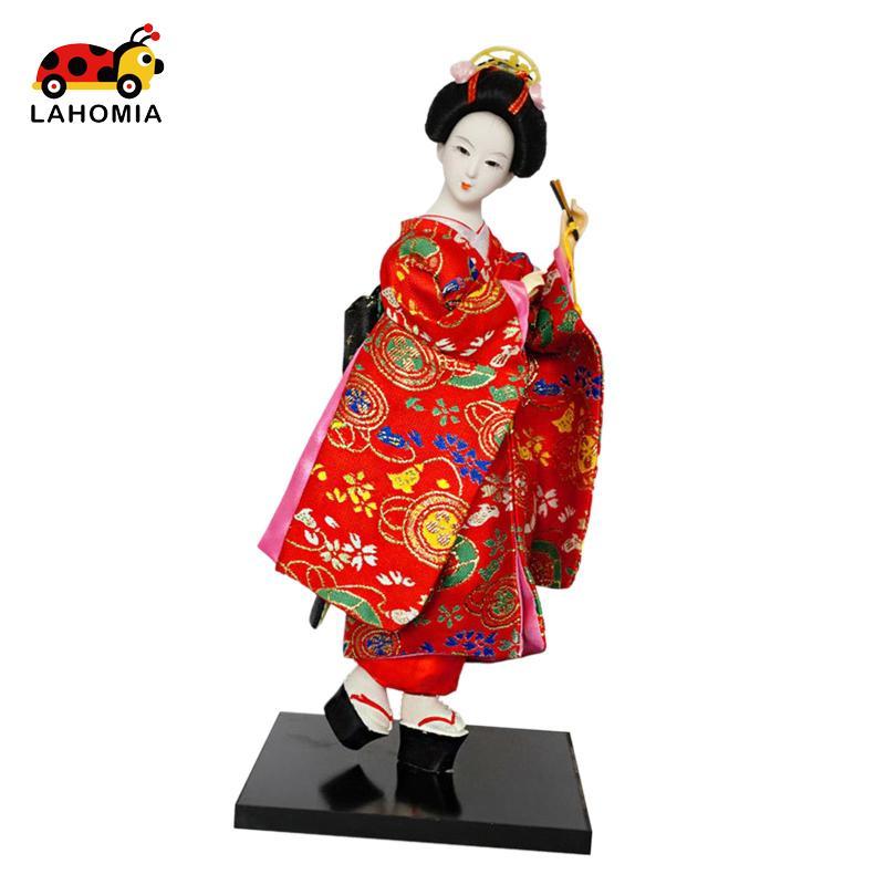 Nhật Bản Geisha Búp Bê Kim Sa 12 inch Để Bàn Trang Trí Châu Á Kabuki Hình Geisha