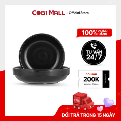 Dĩa nhựa mini TP melamine lòng sâu chống bám mùi Φ9,2x2,6cm/ Φ11,5x3cm - Đen - Cobihome