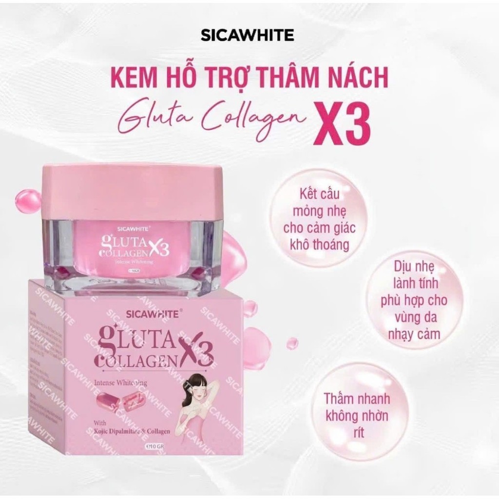 Kem Mờ THÂM NÁCH SICAWHITE Gluta Collagen X3 -bingbing59 (PL)