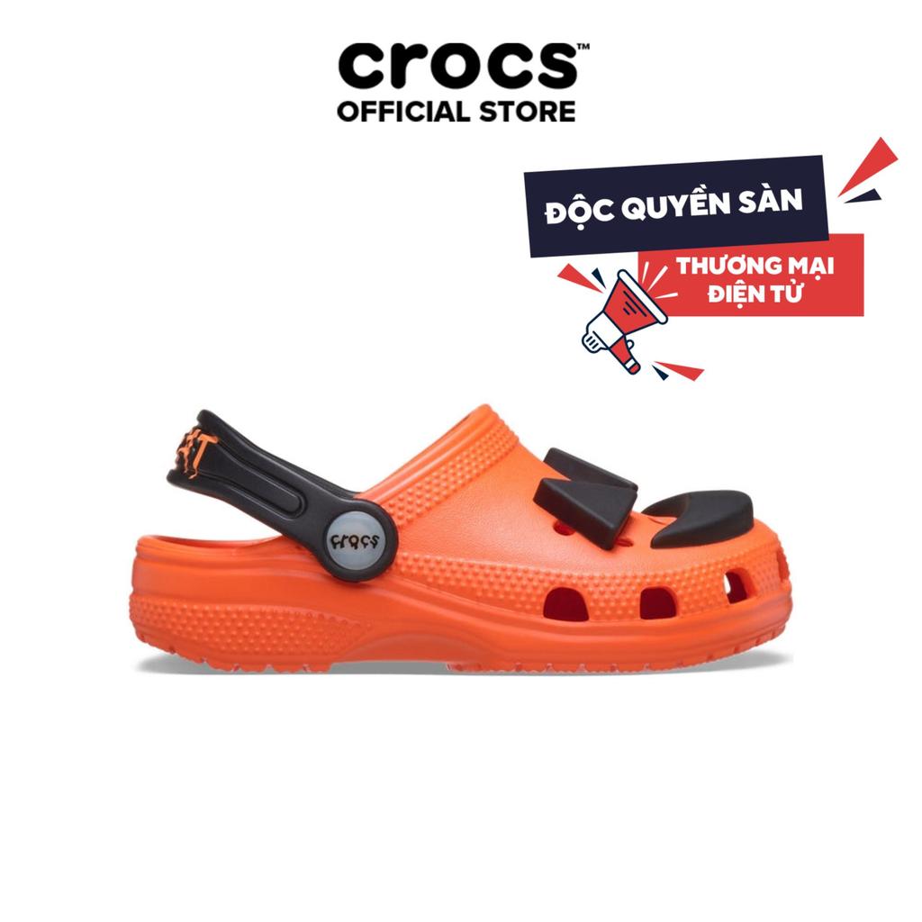 [SẢN PHẨM ĐỘC QUYỀN SÀN TMĐT]Giày Clog Trẻ Em Crocs Toddler Classic Jack O Lantern Lights - Orange -