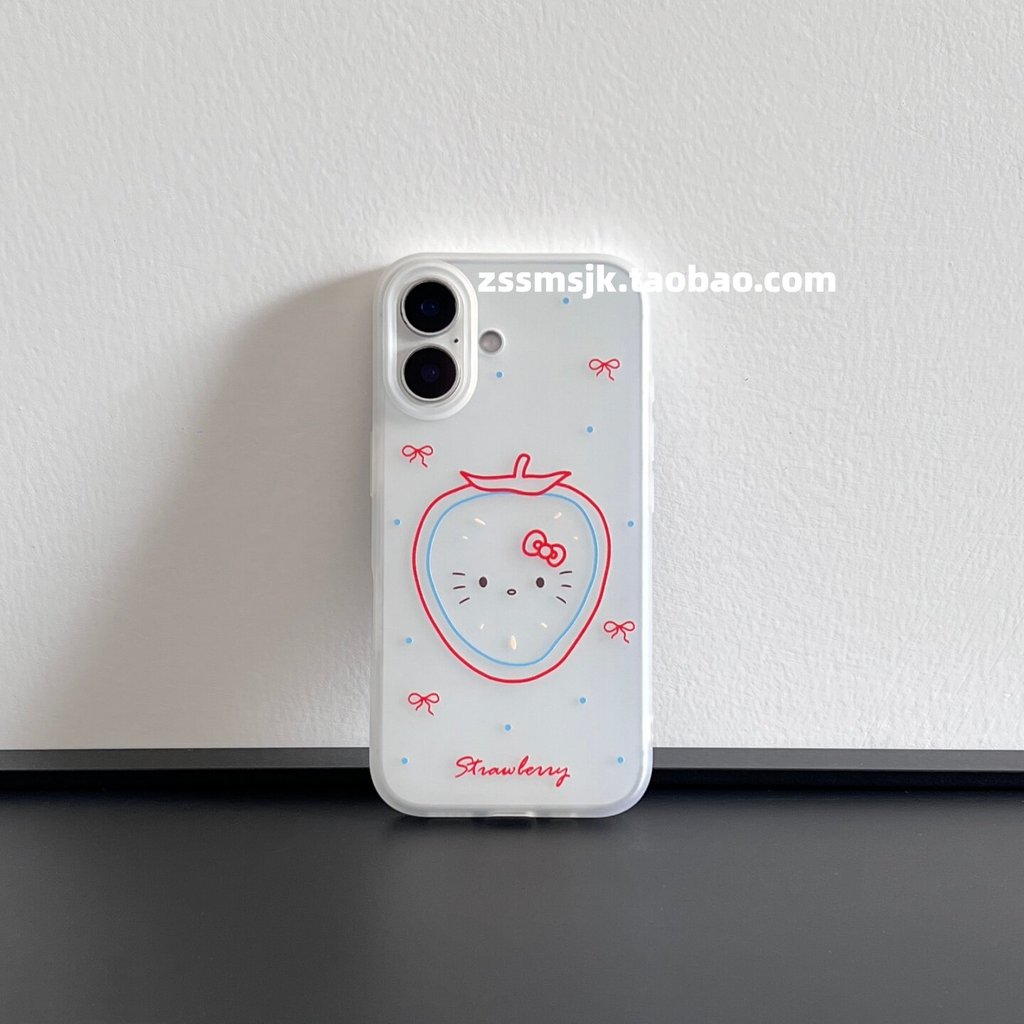 Ốp điện thoại này là gì?Hoạt Hình Dễ Thương Red Line Red Knot Cat iPhone17 Túi Đựng Điện Thoại Nút C