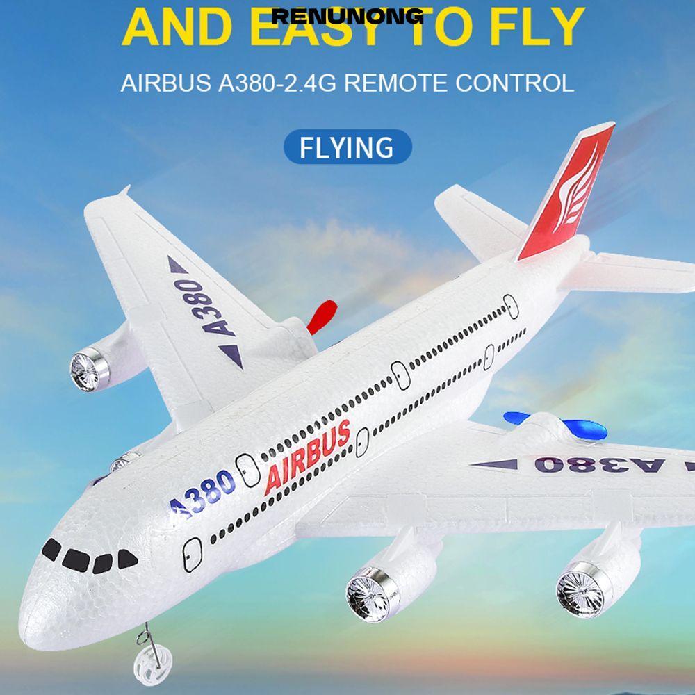 Máy bay điều khiển từ xa RENUNONG Ném tay cho Airbus A380 2.4G 2 kênh RC Glider