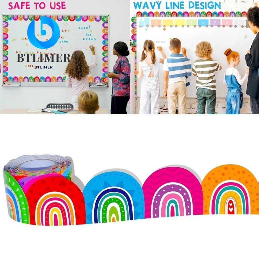 BTLIMER 1 Cuộn Bảng Phấn Biên Giới, Giấy Biên Giới 5.5cm Tự Dính, Giấy DIY Viền Lớp Học Trang Trí Th