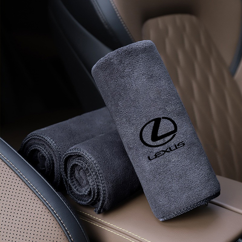 Da Lộn Microfiber Khăn Rửa Logo Ô Tô Lau Vải Cho Xe Lexus ES RX NX LS UX LM LX GX LC RZ IS CT GS RC 