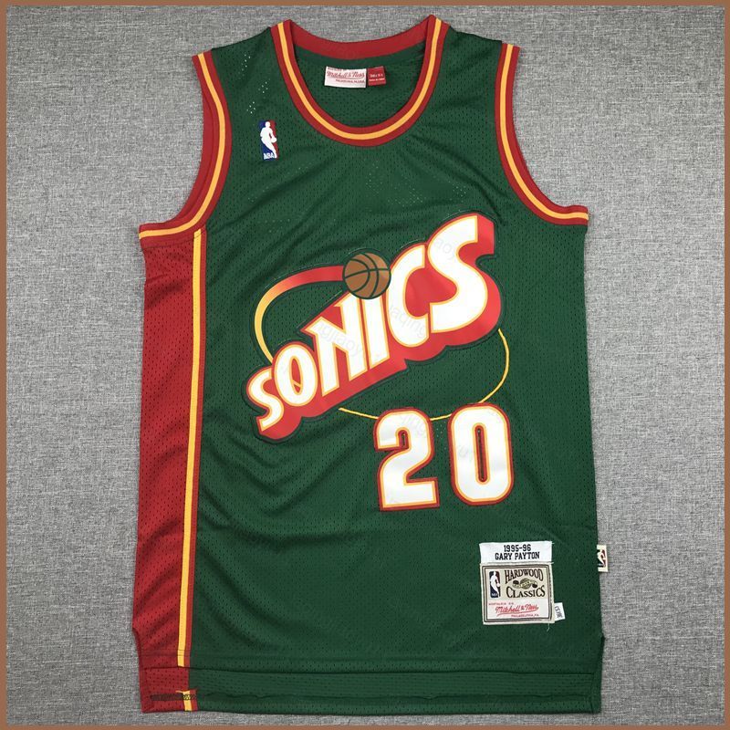 HQ2 NBA Jersey Supersonics Payton Xanh Retro Cổ Điển Áo Bóng Rổ Thể Thao Áo Rời Unisex QH1