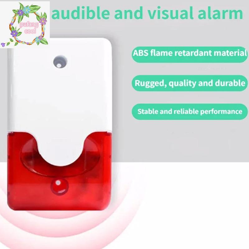 PUCOOL Nhấp Nháy Còi Báo Động 103 DB Sừng 12V / 24V / 220V Dây Nhấp Nháy Báo Động Ngoài Trời Đèn Báo