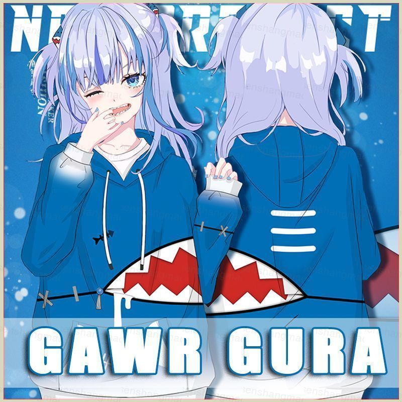 Áo Cosplay Gawr Gura Hololive - Áo Hoodie Phù Hợp Mọi Ngày