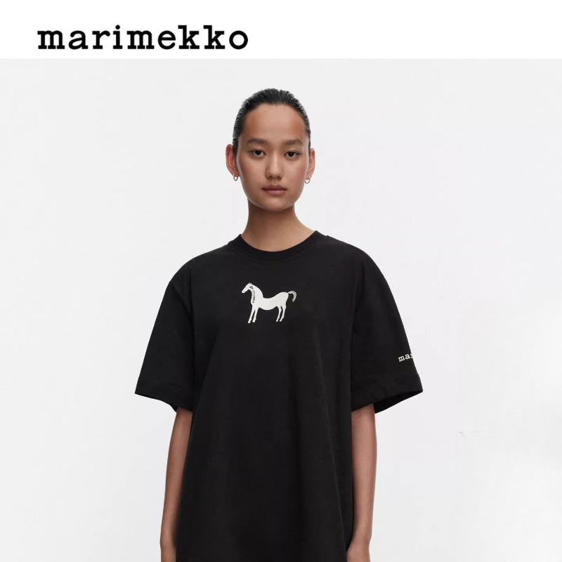 Năm Ngựa Viên Bộ Sưu Tập MUSTA TAMMA In Áo Thun Nữ 100% Cotton Tay Ngắn Cổ Tròn Thoải Mái Hàng Đầu