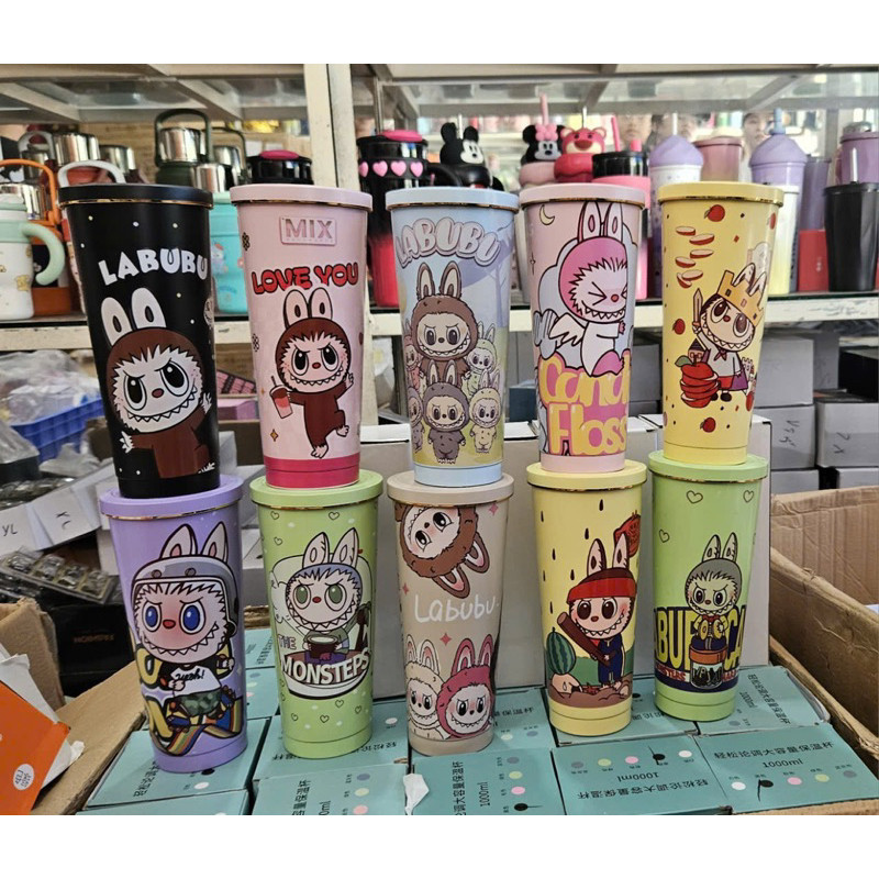 Ly Giữ Nhiệt 750ml - Bình Giữ Nhiệt -(CÓ MẪU MỚI) Ly Gấu Dâu Lotso - 750ml tặng kèm phụ kiện H916