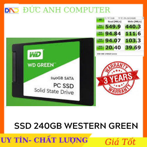 SSD 240GB/480GB WD Green 2.5" Sata3 Vĩnh Xuân/FPT/Minh Thông phân phối- Bảo Hành 3 Năm, Chính Hãng 1