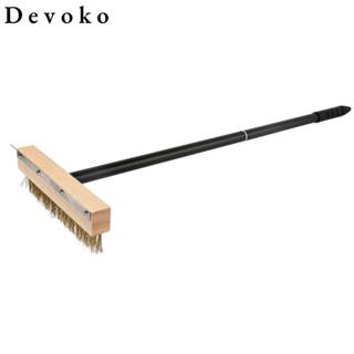 Bàn chải lò nướng bánh Pizza Devoko với bàn chải nướng tích hợp tay cầm hợp kim nhôm dài có thể tháo rời Bàn chải làm sạch lưới tản nhiệt bằng đồng chống gỉ
