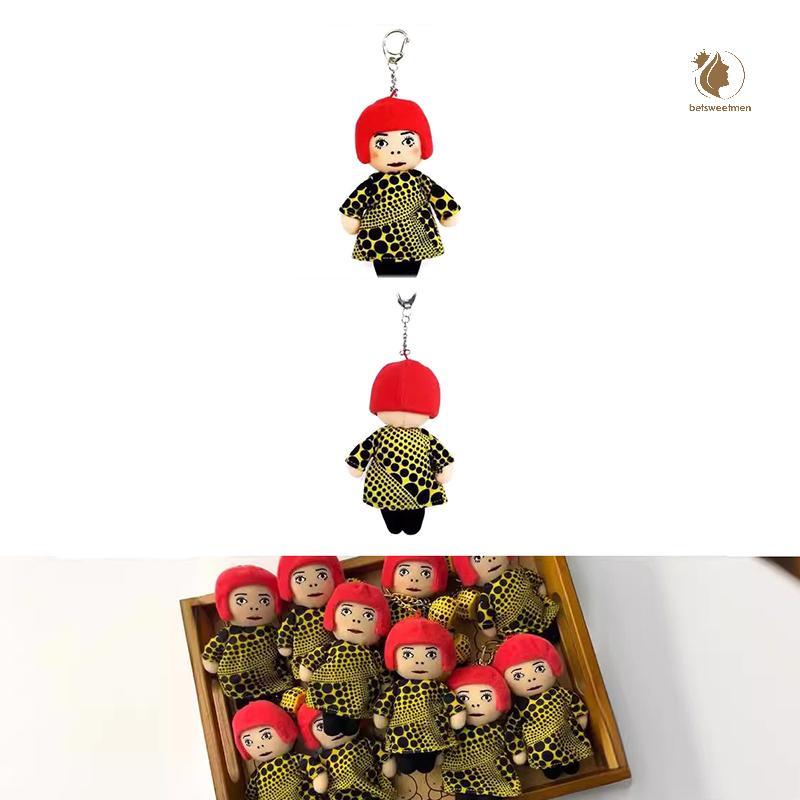 [PE] 15CM Mới Yayoi Kusama YOYOI KUSAMA Humanoid Chấm Bi Sang Trọng Đồ Chơi Móc Khóa Túi Mặt Dây Chu