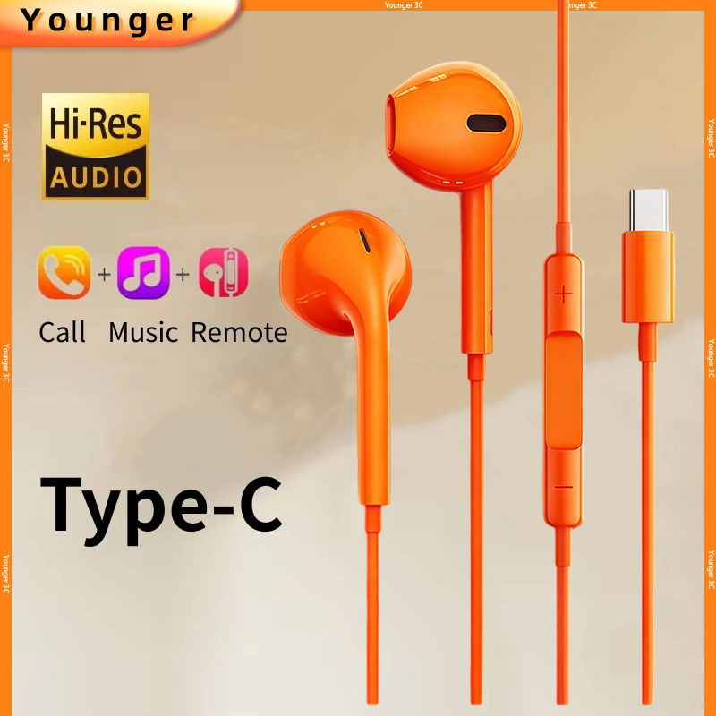 Loại C Tai Nghe Có Dây Cho In-ear Ios 17 16 15 Tai Nghe Điều Khiển Từ Xa Thông Minh Tai Nghe Điện Th