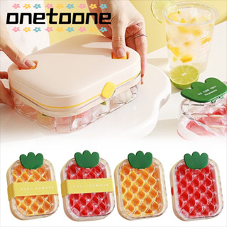 Chai Máy Làm Đá ONETOONE, Loại Bấm Có Nắp Khay Đá Khuôn, Thiết Thực Có Thể Tái Sử Dụng Phun Nước Hình Dứa DIY Máy Làm Đá Khay Du Lịch