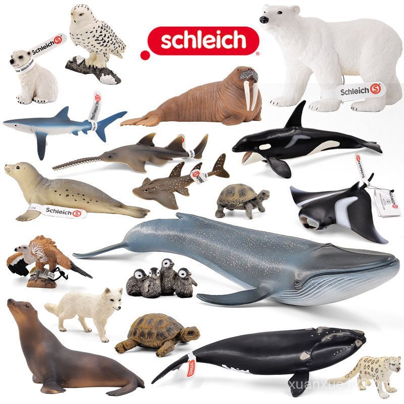 Schleich Polar Sea Animal Model Toy Killer Blue Whale Turtle Underwater World Polar Bear Penguin