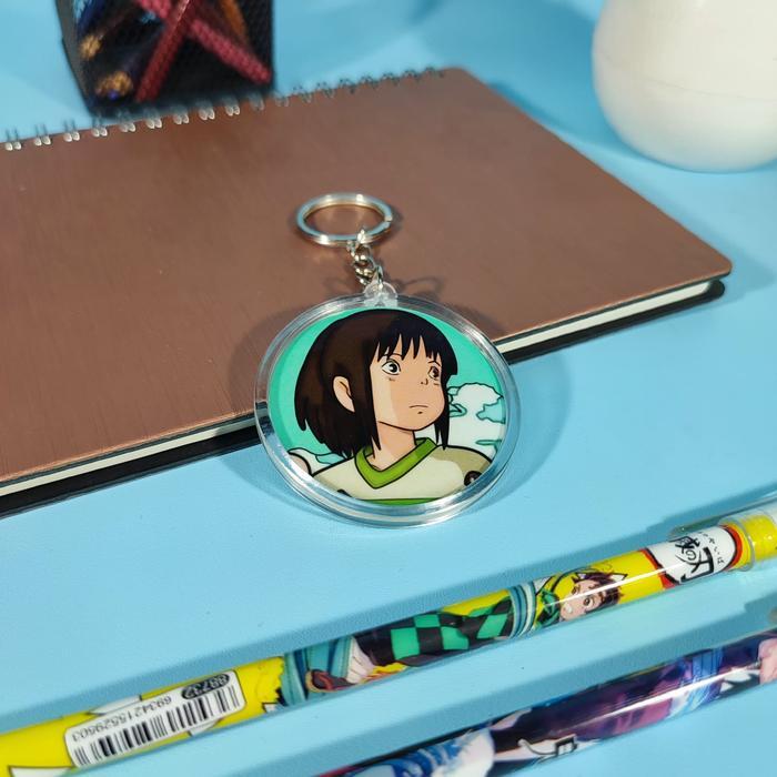Keychain Anime Ghibli - Ganci Anime Ghibli - Gantungan Kunci - Chihiro Ogino - Jiji - Kaonashi -