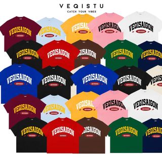 Áo thun BOXY Local Brand VEQISTU " VEQISAIGON XXVIIIXX " Áo Thun Boxy Form Rộng Unisex Nam Nữ 250Gsm Cotton