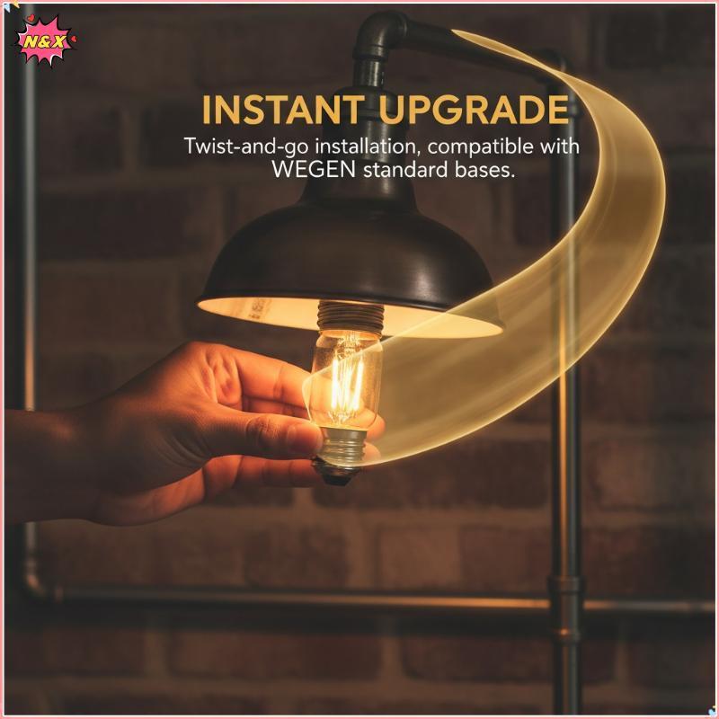 N & X Mini E27 T28 1W 2200K Bóng đèn Dây tóc Đèn nến cổ điển Ampoule Đèn xoắn ốc AC220V Kính trắng ấ