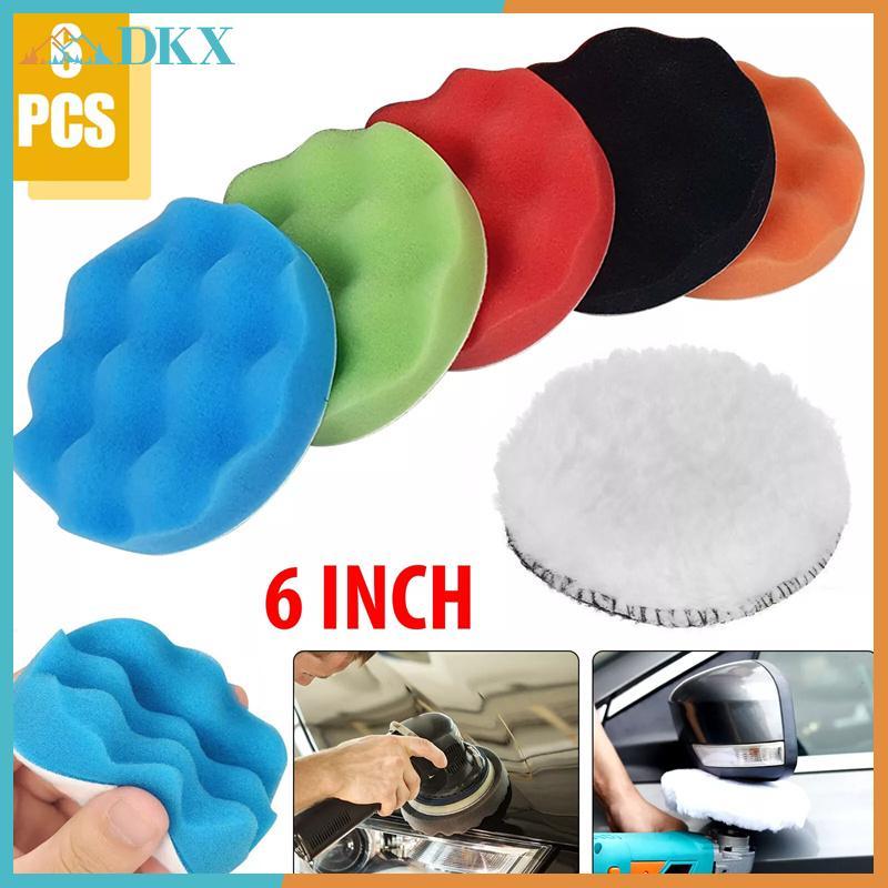 DKX 6 Pa 6 Inch pound Miếng đánh bóng đánh bóng Bộ miếng bọt biển cắt cho máy đánh bóng ô tô Sáp bọt