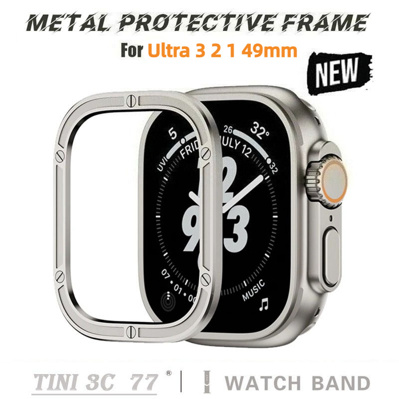 Vỏ bảo vệ hợp kim nhôm cho Apple Watch Ultra 3 2 49mm Vỏ khung thép không gỉ Ultra 3