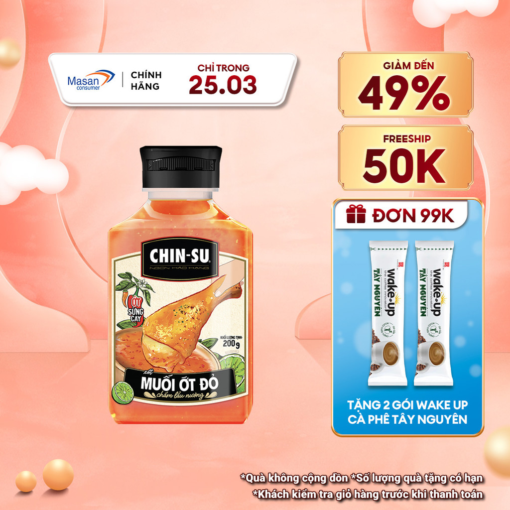 Chai Xốt Muối Ớt Chin-Su Đỏ Chai X 200Gr