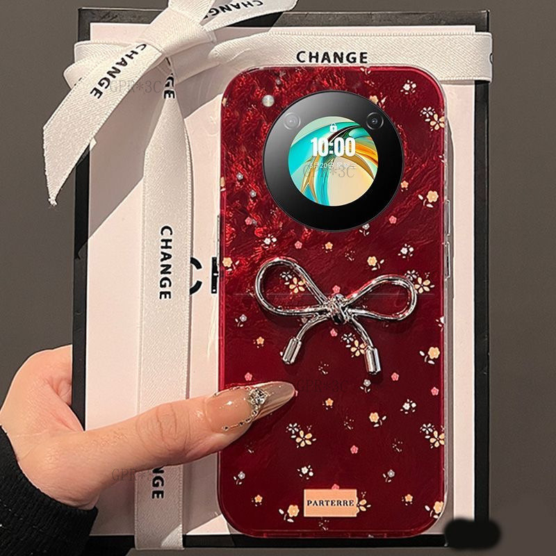 Ốp Cao Su Mềm Cho ZTE Libero Flip 5G 6,9 "Hoa Đỏ doodle Vỏ Chống Sốc Lỗ Lớn Cho ZTE Nubia Flip