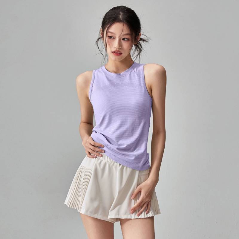 Yoga Clothes Women's Sleeveless Summer Quick-Drying T-shirt Running Top Pilates Training Workout Clo