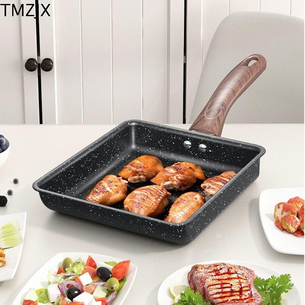 TMZJX Chảo Trứng Skillet, Chảo Trứng Tamagoyaki Vuông Chống Dính, Hình Chữ Nhật Dày Phong Cách Nhật 