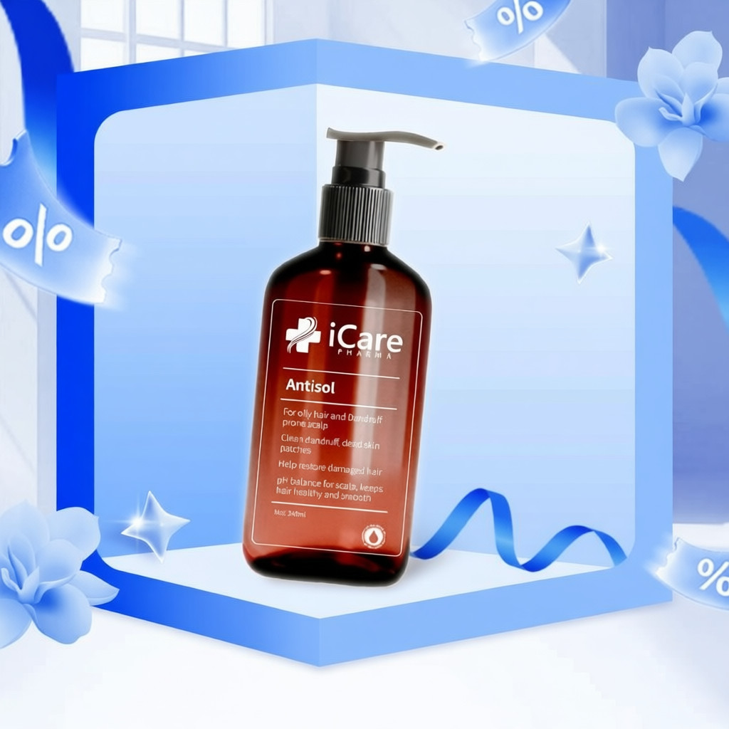 Dầu Gội Sạch Gàu Chiết Xuất Dược Liệu Antisol | Thương Hiệu iCare Pharma