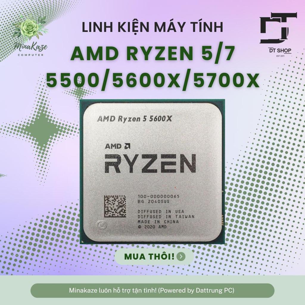 CPU AMD Ryzen 5 5500 / 5600X / Ryzen 7 5700X Tray New (Không Fan) - Socket AM4 | Bảo Hành 36 Tháng