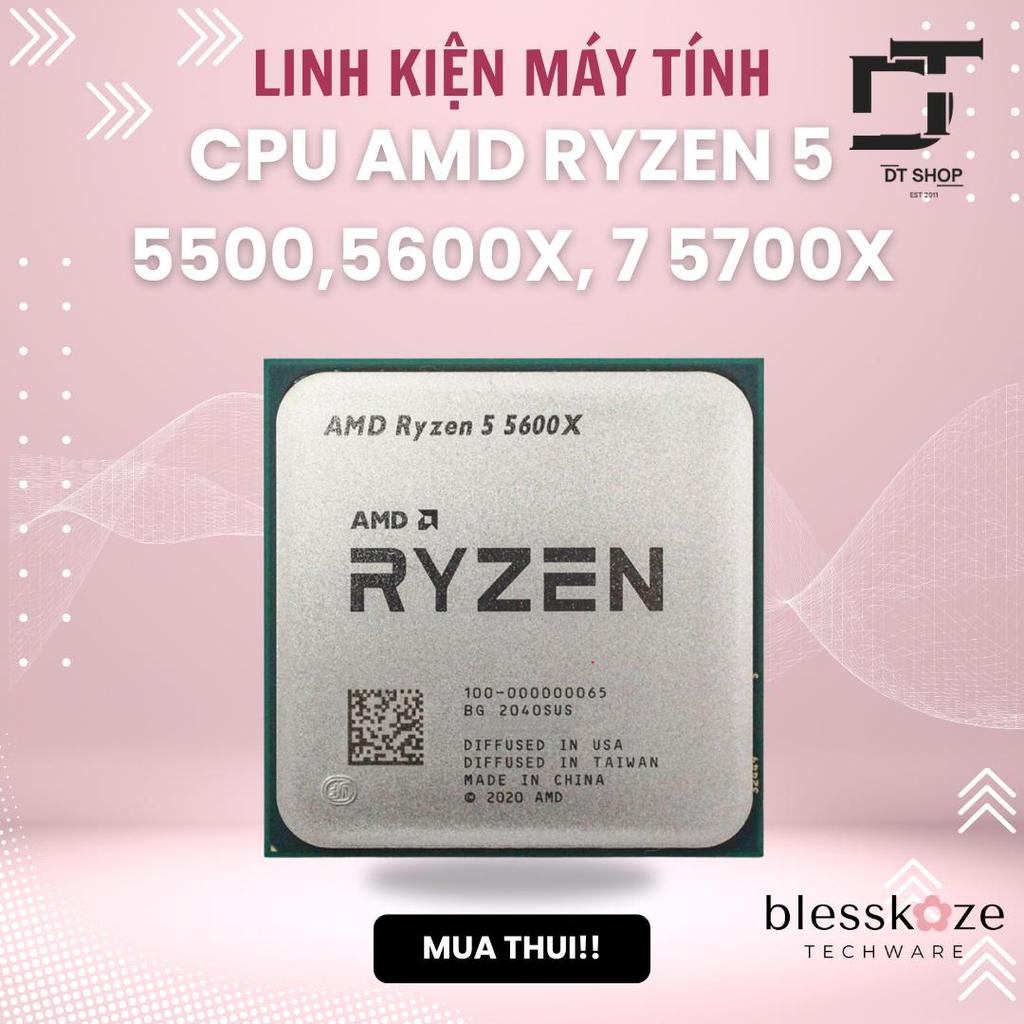 CPU Máy Tính AMD Ryzen 5 5500/Ryzen 5 5600X/Ryzen 7 5700X Tray Không Fan, BH 1T
