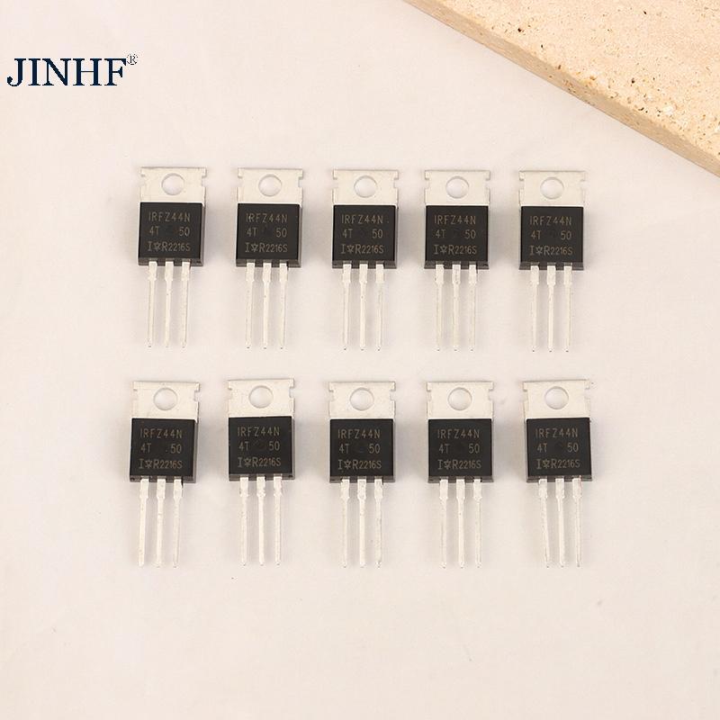 JINHF 10 Chiếc IRFZ44N TO220 IRFZ44NPBF TO-220 IRFZ44 Mosfet Transistor Kit Oril 55V 49A MOS Tube HO