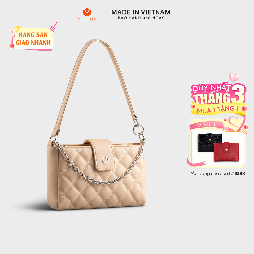 Túi Yuumy (Thời trang nữ hình chữ nhật họa tiết chần chỉ size 21 - Túi đeo vai da Seasand YN211) Bagsmart