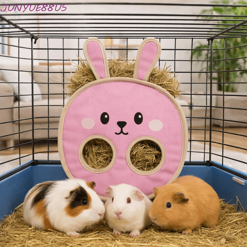 Túi Hay Thỏ JUNYUE88US, Túi Ăn Hamster Chống Nhai Hình Thỏ, Loại Bị Treo Dễ Thương Hoạt Hình Hay Ăn 