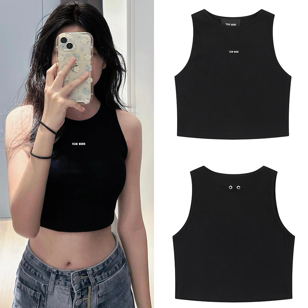 SVJF TW Jackson Wang's original round-neck knitted casual sports short sleeveless vest T Women's Sum