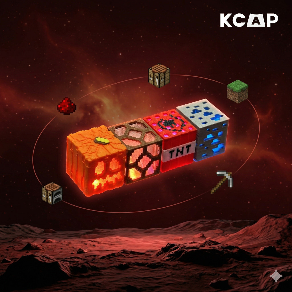 Keycap Artisan Minecraft Artisan Set 4 Phím Xuyên LED RGB Độc Đáo Cao Cấp | KCAP - World of keycaps